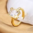 thumbnail image 1 of Anillo de Plata de Ley 925 HipHop abierto ajustable plata/oro para mujer exquisita joyería para novia estudiante regalo de fiesta de boda, 1 of 2