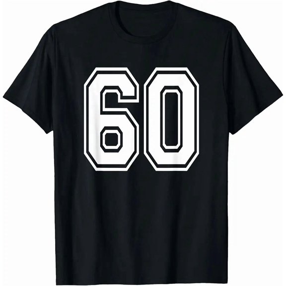 Number 60 Numbered Uniform Sports Jersey Team 60th Birthday T-Shirt