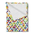 thumbnail image 2 of Colorful Soft Flannel Fleece Throw Blanket, Vibrant Colored Triangles Forming a Geometrical Rainbow Mosaic Quilt Inspired, Cozy Plush for Indoor and Outdoor Use, 70" x 90", Multicolor, by Ambesonne, 2 of 5