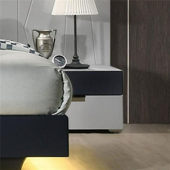 J & M Furniture 18847-NS 24 x 15.5 x 16 in. Marsala Night Stand, Light Grey & Navy