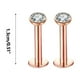 thumbnail image 5 of Pendientes de ópalo con tornillos de flores para perforación de cartílago, 20 g, oro, 3 mm, piel sensible, hipoalergénicos, sin níquel, hiporresponsables, estilo elegante para la oficina,, 5 of 9