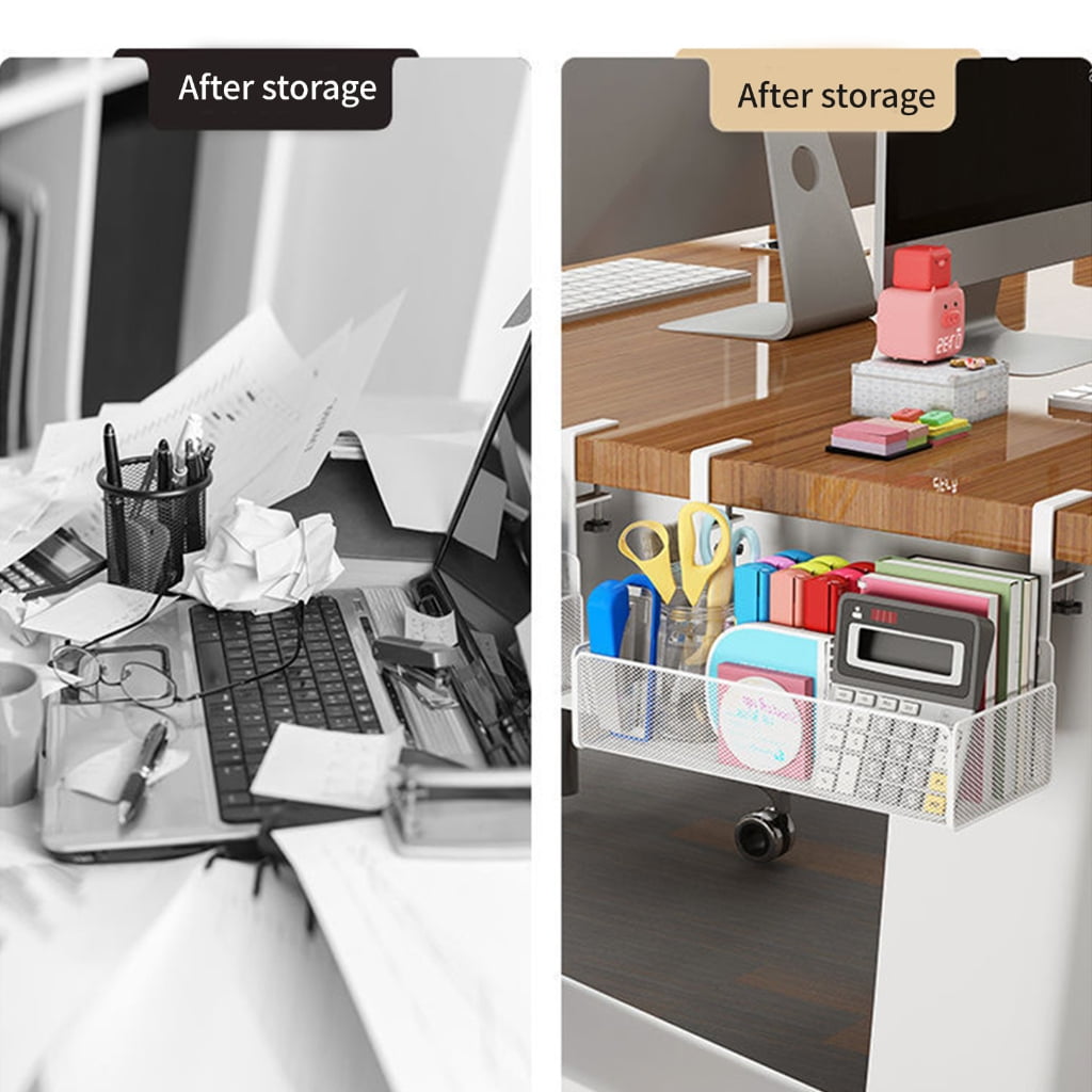 Multipurpose Desk Organizers Basket Desk Under Organization Container Practical Hanging Storage Basket