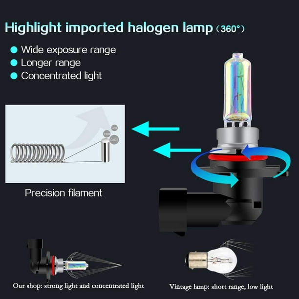 9012/HIR2 Halogen Headlight Bulb 12V 55W White 5000K Light Bulbs Headlamp  Super Bright