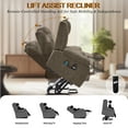 thumbnail image 3 of Korser Power Lift Recliner Chair for Elderly with Massage and Heat Oversized for Living Room,Brown, 3 of 6