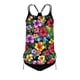 thumbnail image 4 of Traje de baño de 2 piezas para mujer, trajes de baño para mujer, bikini de top tipo jersey estampado y braguita, bikini suelto con cordón ajustable, conjunto de bikini de poliéster para mujer, 4 of 6