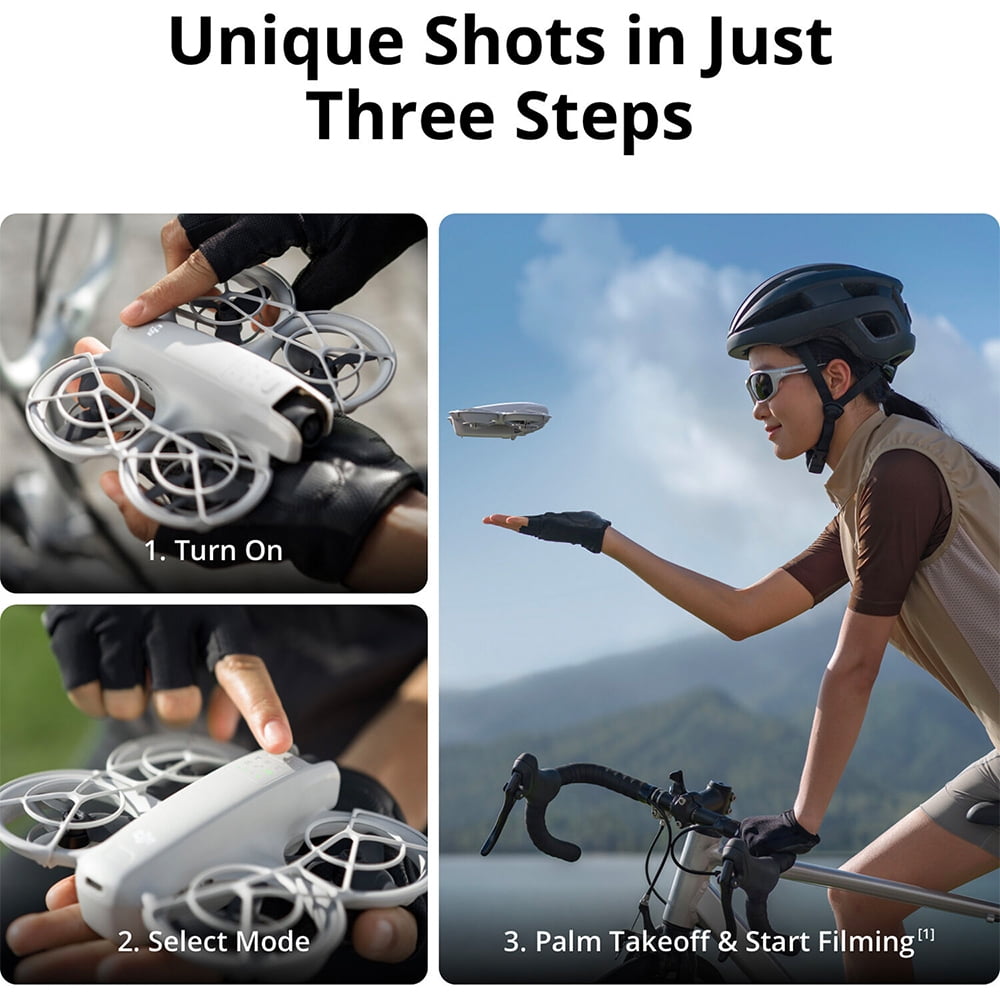 DJI Neo Drone Fly More Combo With 3 Batteries and RC-N3 Remote Bundle with 2 YR CPS Extended Warranty, Tech Smart USA Drone Essentials Plus Software Bundle, Landing Pad & Backpack