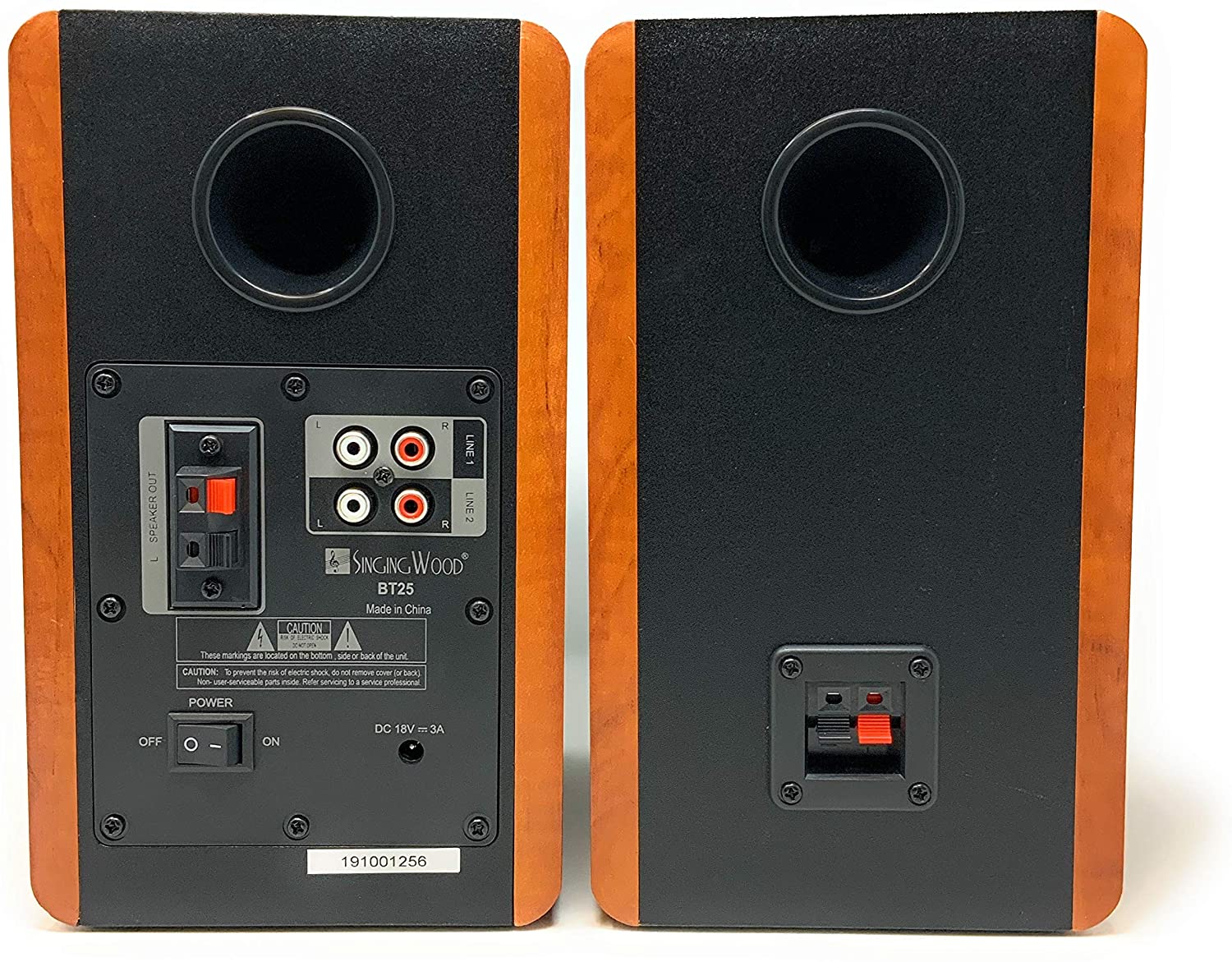 SINGING WOOD BT25 Powered BT Bookshelf Speakers Studio Monitor Speakers 2 AUX Input 2 Speakers Wooden Enclosure Max 50 Watts RMS( Cherry wood) - image 5 of 10