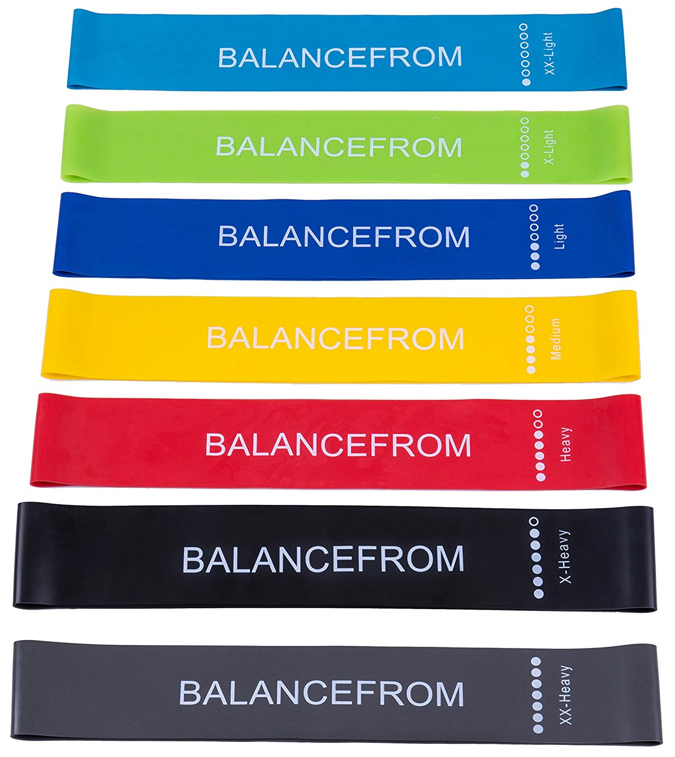 BalanceFrom Resistance Loop Exercise Bands with Exercise Cards and Carrying Bag, Set of 7 - image 2 of 5