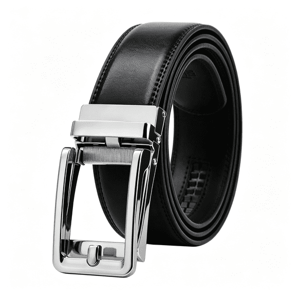 TELOLY Men'S Leather Ratchet Comfort Click Belt Dress with Slide -Adjustable Trim to Fit Classic Dress Belt