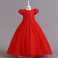 thumbnail image 2 of 350 Enfants Filles Princesse Longue Robe Concours Mariage Maxi Fête Bal Robe Fleur, 2 of 5