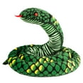 thumbnail image 3 of Juguete de peluche de serpiente de peluche, decoración de habitación larga de 39,37 pulgadas, juguete de felpa de serpiente ra Verde, 3 of 10