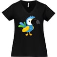 thumbnail image 3 of Inktastic Tropical Parrot, Colorful Parrot, Tropical Bird Women's Plus Size V-Neck T-Shirt, 3 of 5