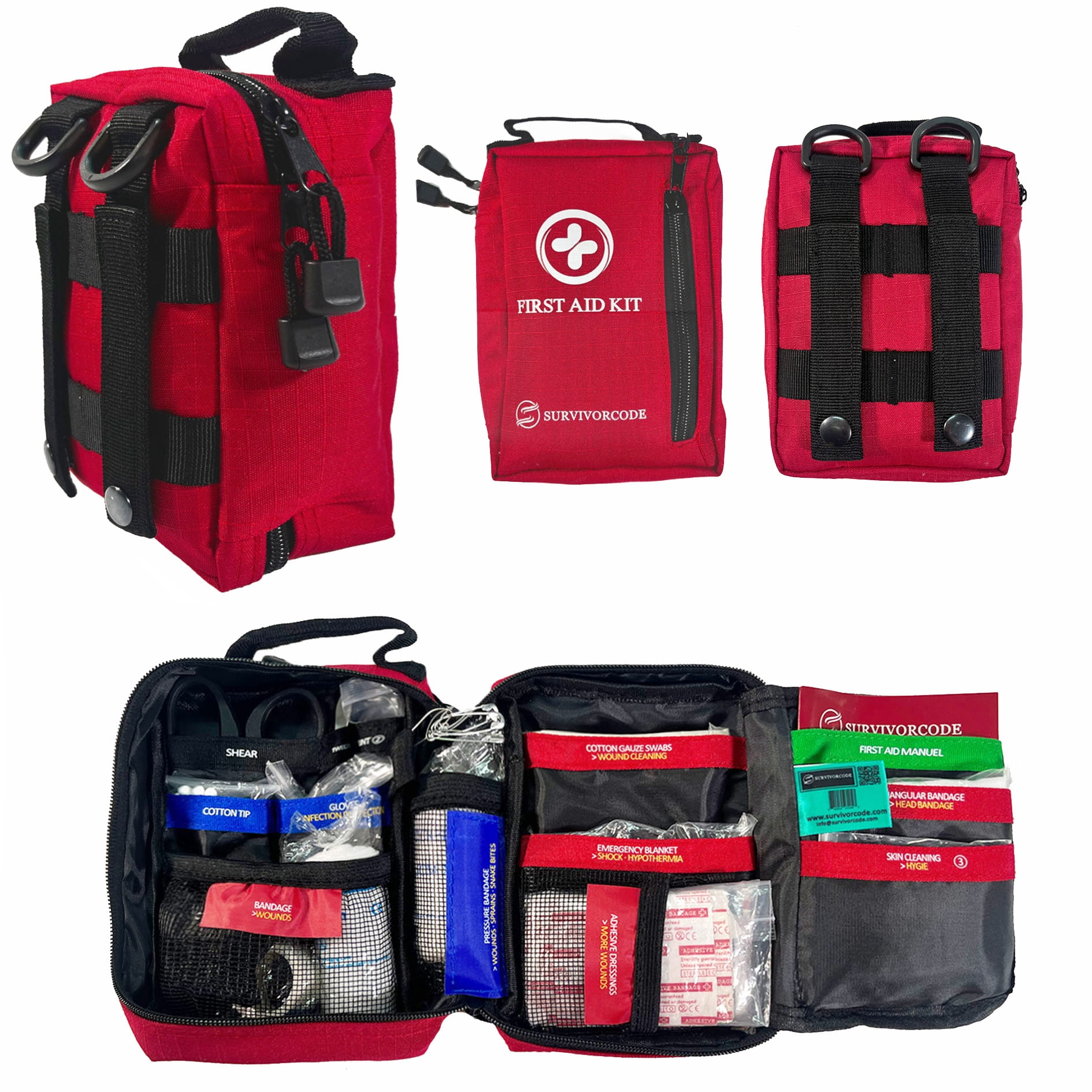 Comprehensive Premium First Aid Kit - Essential Emergency Medical Kit for Trucks, Cars, Camping, Biking, Office, Sports, and Outdoor Emergencies (100 Pieces Set)