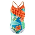 thumbnail image 1 of Hiiyo Girls Swimming One-Piece Swimsuit Ruffle Quick Drying Bathing Suit Swimwear, Sizes 3-10, 1 of 2