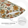 thumbnail image 3 of Boho Throw Pillow Covers 12x20 Set of 2, Yellow Orange Fun Cute Mushrooms Retro Decorative Outdoor Pillow Covers 70s Vintage Floral Linen Farmhouse for Couch Sofa Summer Home Decor, 3 of 5