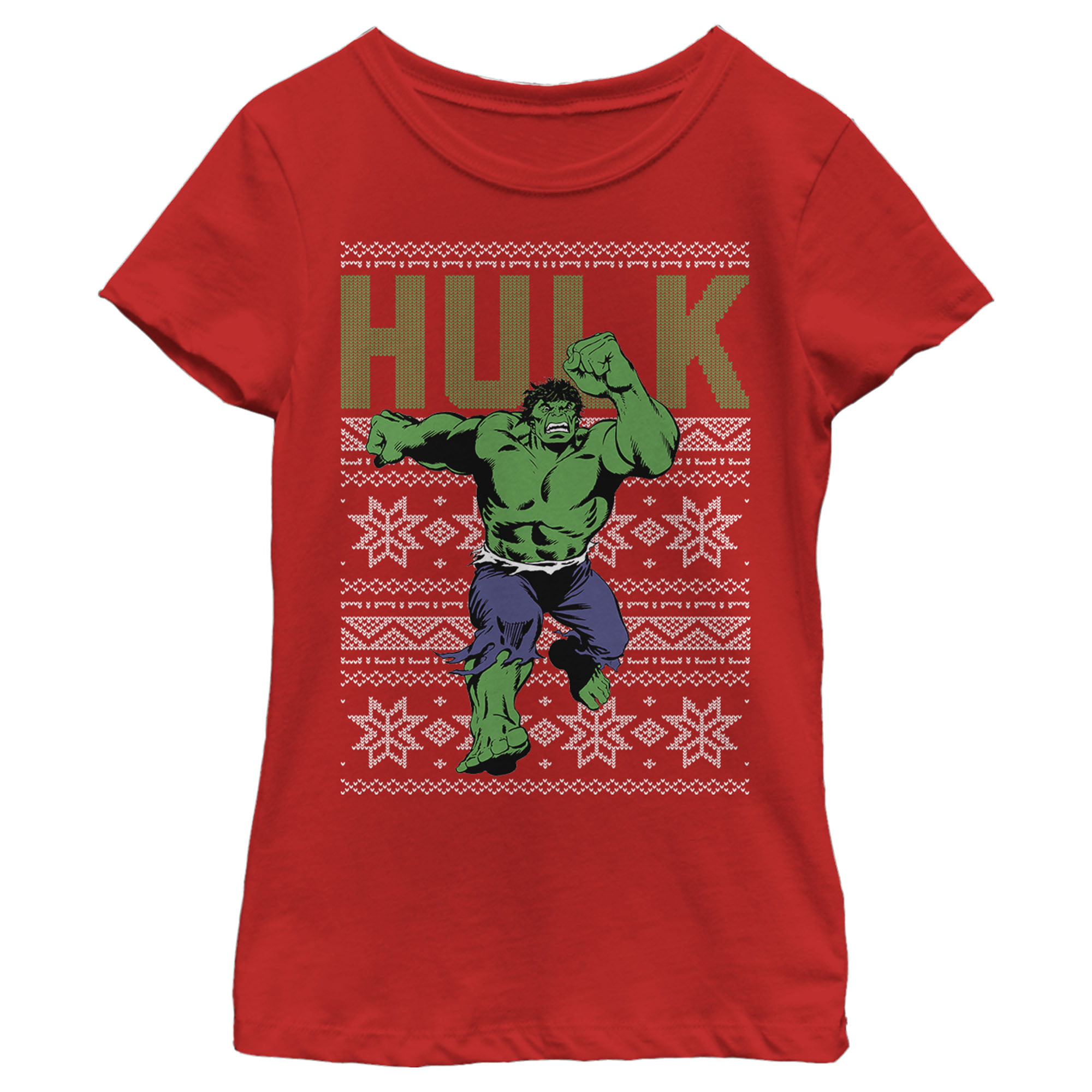 Marvel Marvel Girls' Hulk Ugly Christmas Sweater TShirt