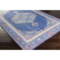 Hauteloom Clearview Wool Living Room, Bedroom Area Rug - Traditional - Navy, Red, Mauve - 2' x 3'