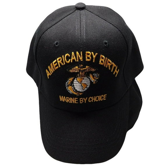 American By Birth Marine By Choice EGA Black Cap Hat - Officially Licensed