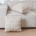 thumbnail image 6 of SANMADROLA Bow Pillow Covers Coquette Room Decor Set of 2 Decorative Cute Girl Vlentine Pillow Covers Spring Soft Pillowcase for Bed Sofa Couch, Fall Christmas Decor, (18x18 Inch, Beige), 6 of 7