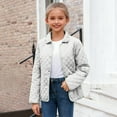 thumbnail image 2 of BFHHYA Boys Girls Lightweight Puffer Jacket Kids Button-Up Coat Lapel Casual Warm Outerwear with Pockets for Weekend Errands(5-14Y), 2 of 9