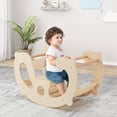 thumbnail image 2 of Costway 2-in-1 Rocking Horse Arch for Kids with Rocker Arch Climber Comfortable Backrest Natural, 2 of 10