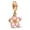 Golden Pink Cherry Blossom, variant on 925 Sterling Silver Rose Gold Pink Gradient Magnolia Flower Dangle Charm for Bracelet Charms Bangle Pendant Jewelry
