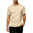 thumbnail image 2 of Mfakffe Mens Summer Shirts Big and Tall Casual T-Shirt Lightweight Short Sleeve Undershirts Athletic Crew Neck Clothes(Khaki,3XL), 2 of 5