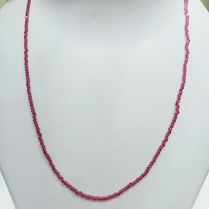 ROYALGEMSTONE Ruby Seed Beads, 2 mm Healing Ruby Faceted Beaded Strand for Jewelry Pink Beads