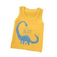 thumbnail image 4 of XUELUO Toddler Boys Athletic Shirts Summer Cute Cartoon Print Crew Neck Sleeveless Vest Tank Tops Comfortable T-Shirts Daily-Wear,Yellow,3-4 Years, 4 of 4
