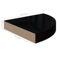 thumbnail image 4 of vidaXL Floating Corner Shelf High Gloss Black 25x25x3.8 cm MDF, 4 of 4