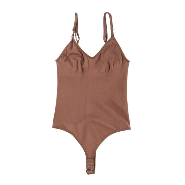 Body moldeador para mujer, color liso, con tirantes, corsé ajustado y espalda descubierta. Moldeador de poliéster para mujer.