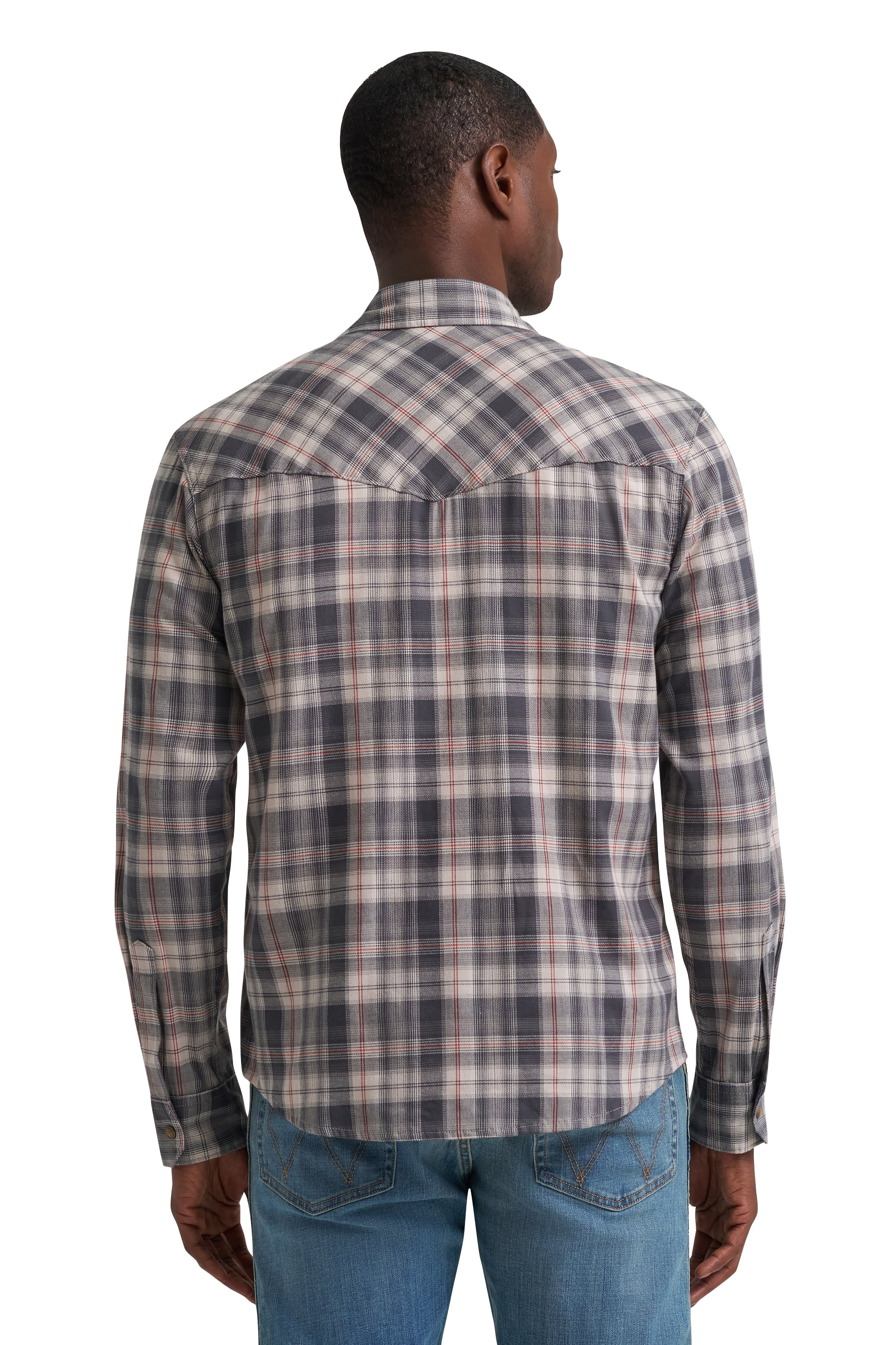 Wrangler® Men's and Big Men's Regular Fit Long Sleeve Fashion Twill Plaid Shirt, Sizes S-2XL