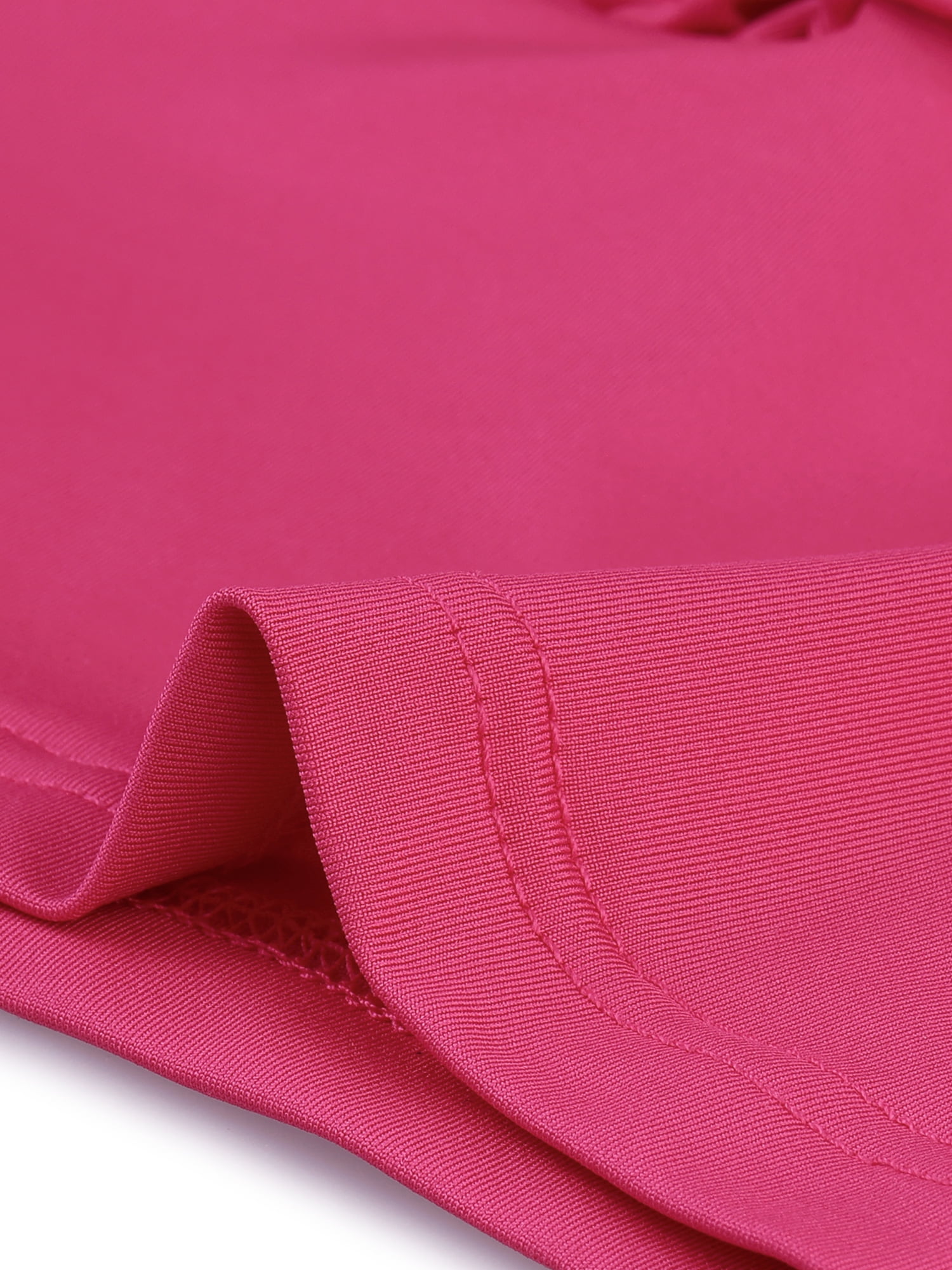DARING DIVA Women's Square Neck Ruched Long Sleeve Fitted Cropped Blouse XS Hot Pink