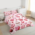 thumbnail image 3 of Feelyou Pink Love Heart Twin Comforter Sets, Dessert Cake Donut Bedding Set, 2pcs, 3 of 8