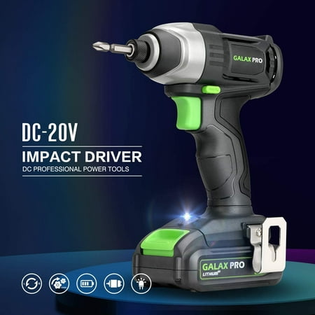 Cordless Drill Driver/Impact Driver with 1pcs 1.3Ah Lithium-Ion Batteries, Charger Kit, 11pcs Accessories and Tool Bag