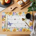 thumbnail image 2 of Spring Flowers Placemats Set of 8, Watercolor Sunflowers Daisy Butterflies Wood Placemats for Dining Table, Place Mats for Kitchen Tabletop, Waterproof Wipeable Dining Table Mats Set, 2 of 9