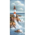thumbnail image 2 of Burgy 8x14 White Modern Wood Framed Museum Art Print Titled - Lighthouse I, 2 of 4