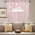 thumbnail image 4 of Easter Rabbit Swag Curtains Valance & Tier Set, Cute White Bunny Carrots Pink Background 3 Pcs Set Kitchen Swag Valances and Tiers 36 Inch Length Rod Pocket Curtain Drapes for Bedroom, 4 of 9