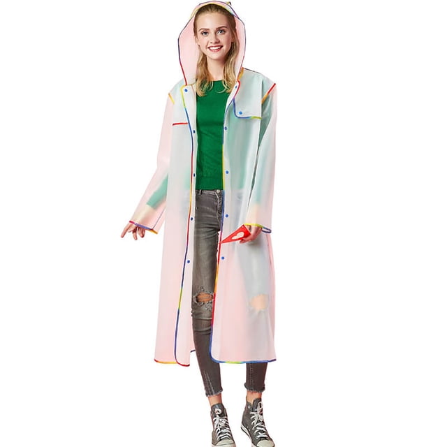 Hauts de Mode pour Femmes, Vêtements de Randonnée pour Femmes, Imperméable Transparent en Eva pour Hommes et Femmes, Long pour Randonnée en Plein Air, Voyage Adulte