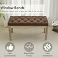 thumbnail image 6 of Farmhouse Fabric Entryway Bench, Brown, 6 of 7