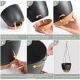 thumbnail image 3 of Hanging Planters for Indoor Outdoor Plants, 2 Pack Self Watering Hanging Pot with Drainage Holes & Removable Tray (Black, 8''), 3 of 6