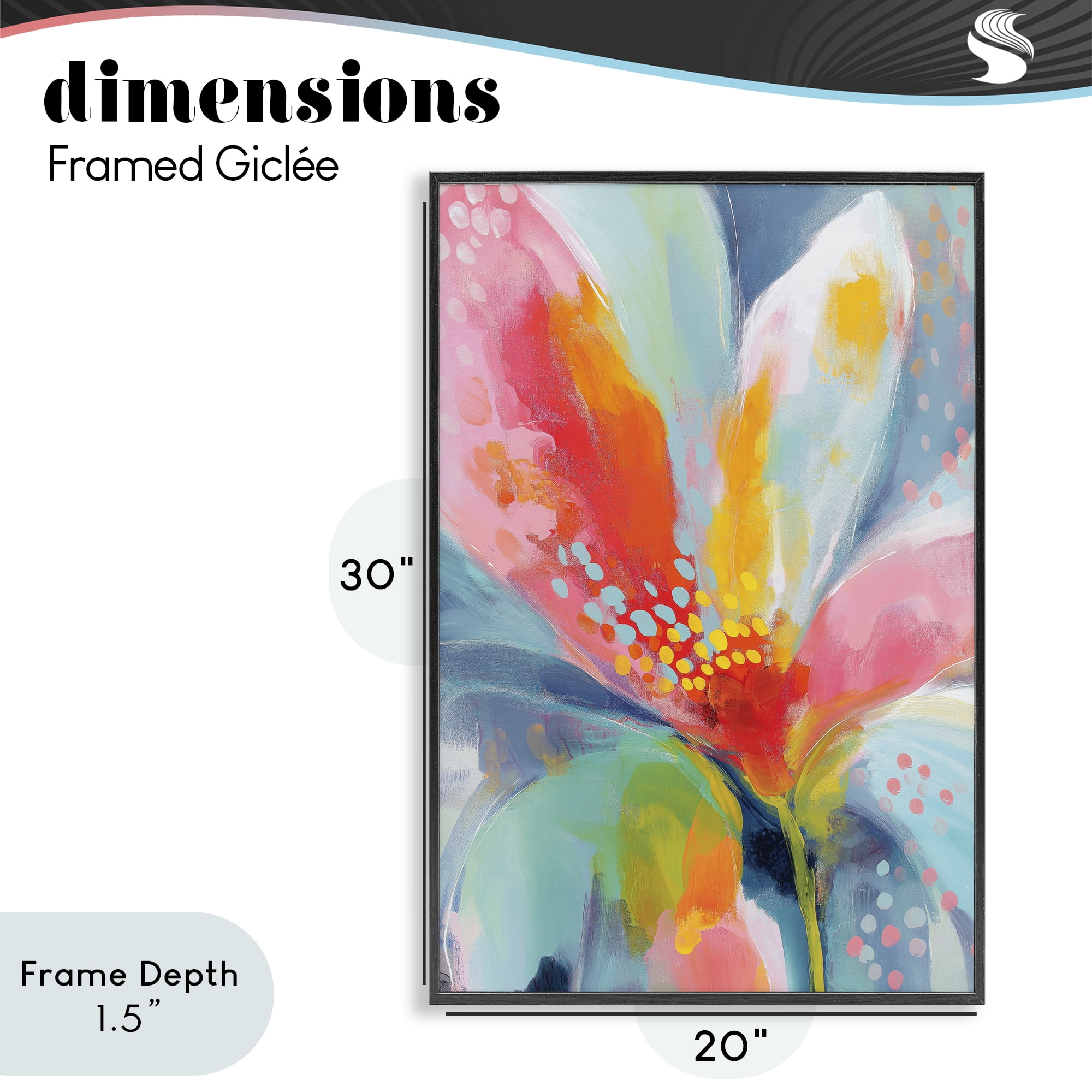 Stupell Industries Dotted Bloom Expression Black Framed Giclee Art, design by Chromatic Storm Studio