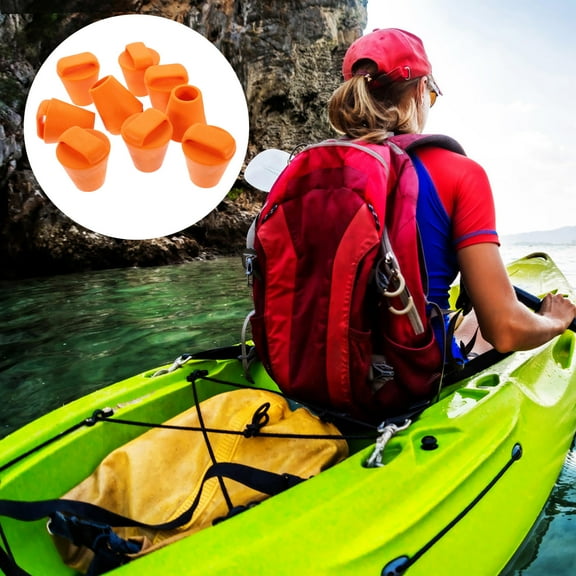 OUNONA 10 Pcs Boating Inflatable Water Plug Water-resistant Drain Plug 4.4X5.4cm Orange