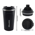 thumbnail image 3 of Kingtowag (Mug Cup with Lid Black), Travel Car Stainless Thermal Vacuum Coffee Mug, 510Ml Black Cup with Lid, Double Layer Insulation for Hot and Cold Drinks, Leak-Proof and Durable, 3 of 8