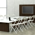 thumbnail image 3 of Lisonu Heavy Duty Folding Chairs (Set of 4), 800 LBS Capacity Portable Event Chairs, White Steel Frame with Waterproof Faux Leather Seat for Indoor/Outdoor Use, 3 of 22