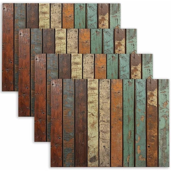 Cloth Placemats Set of 4 Wood Table Placemats 18"X12" Abstract Art Placemat Mats for Dining Table Kitchen Washable Place Mats for Party Banquet Christmas Decorations