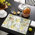 thumbnail image 3 of Summer Lemon Placemats Set of 4, Watercolor Yellow Spring Floral Botanical Placemats for Dining Table, Place Mats for Kitchen Tabletop, Waterproof Wipeable Dining Table Mats Set, 3 of 9