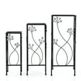 thumbnail image 2 of Patiojoy Set of 3 Metal Plant Stand 3 Pieces Flower Pots Display Rack with Crystal Floral Design for Garden Square, 2 of 7
