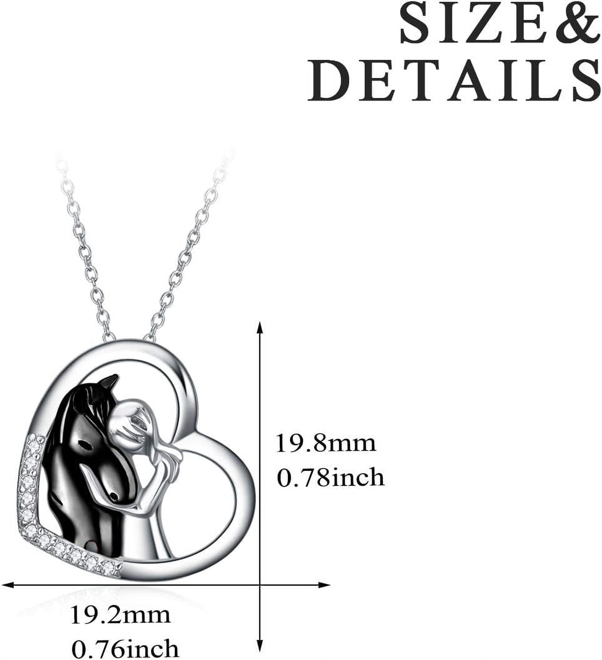 YAFEINI Horse Pendant Necklace Jewelry 925 Sterling Silver Women Embrace Horse Gift For Women