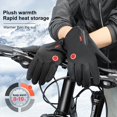 thumbnail image 4 of Gant de Vélo Imperméable Hiver Extérieur pour Téléphone Intelligent Courir Gants Chauds Anti-Vent Résistant Antidérapant Chaud Mains de Gant pour la Randonnée Conduite Running, 4 of 11